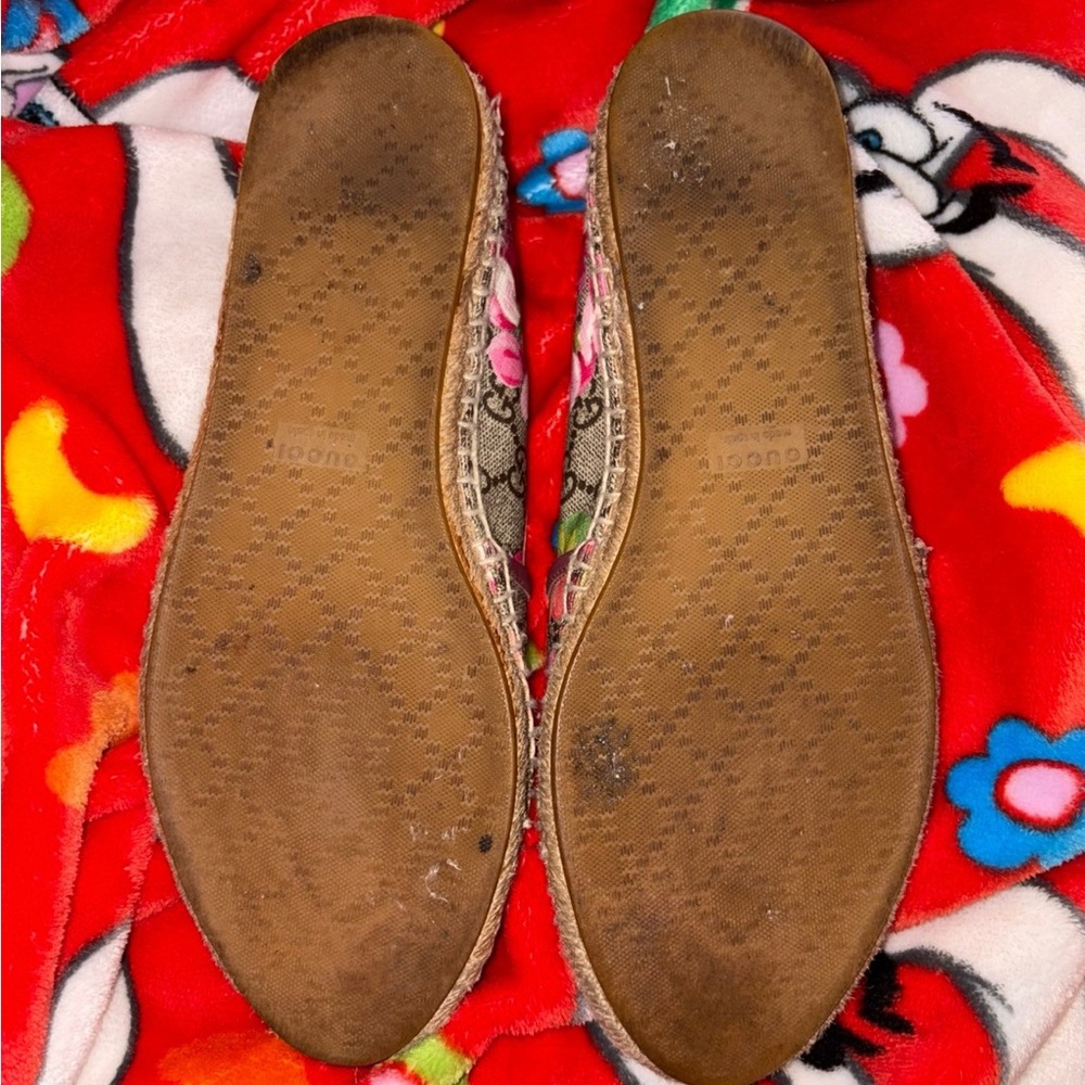 Gucci designer floral espadrille flats women’s shoes Size EU 38 RARE QUICK SHIP - Picture 6 of 12
